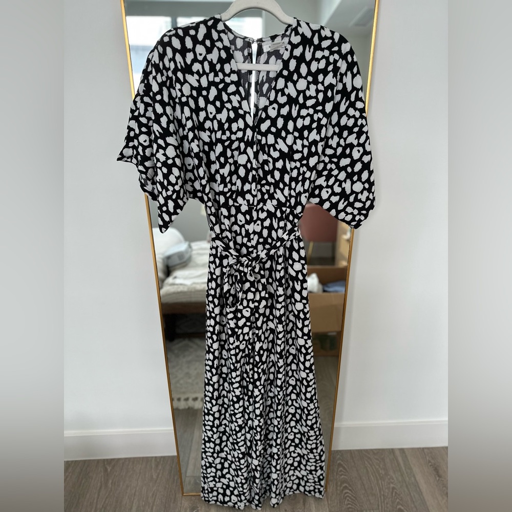 Glamorous Black and White Animal Print Jumpsuit
